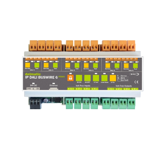 Delmatic IP DALI-2 Buswire Six lighting control module